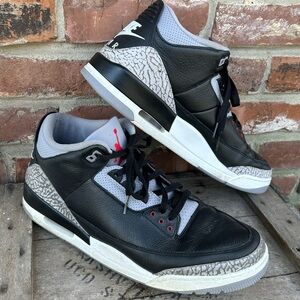Nike Air Jordan 3 Retro OG Shoes Sneakers Black Cement Size 15 Basketball VGC